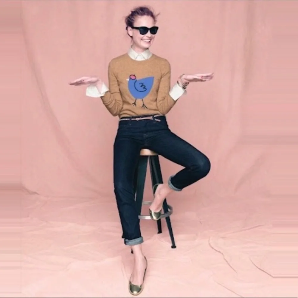 J. Crew French Hen Bird Sweater - Picture 1 of 12